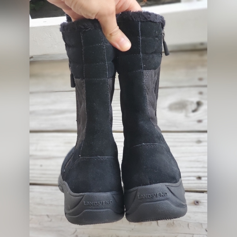 Women's Black Quilted Winter Boots - Picture 2 of 6
